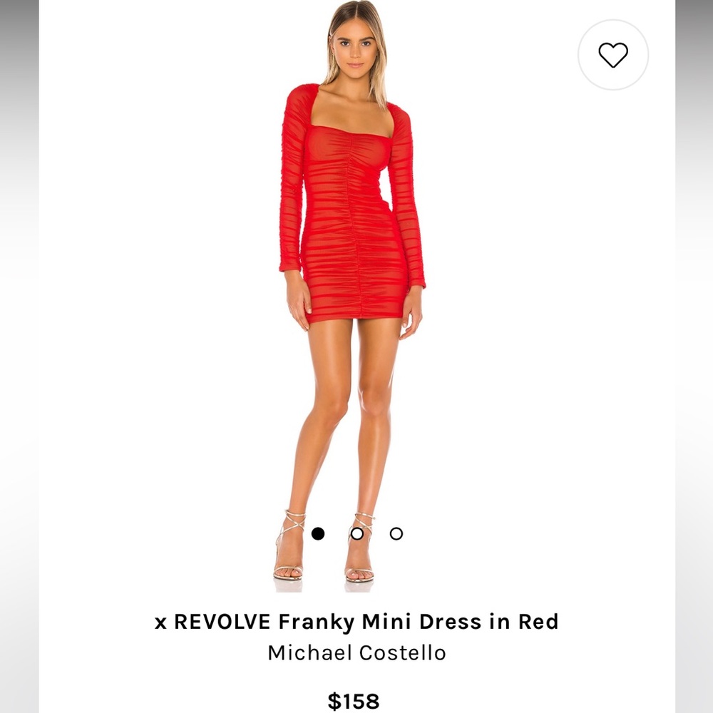 Revolve Red Ruched Dress